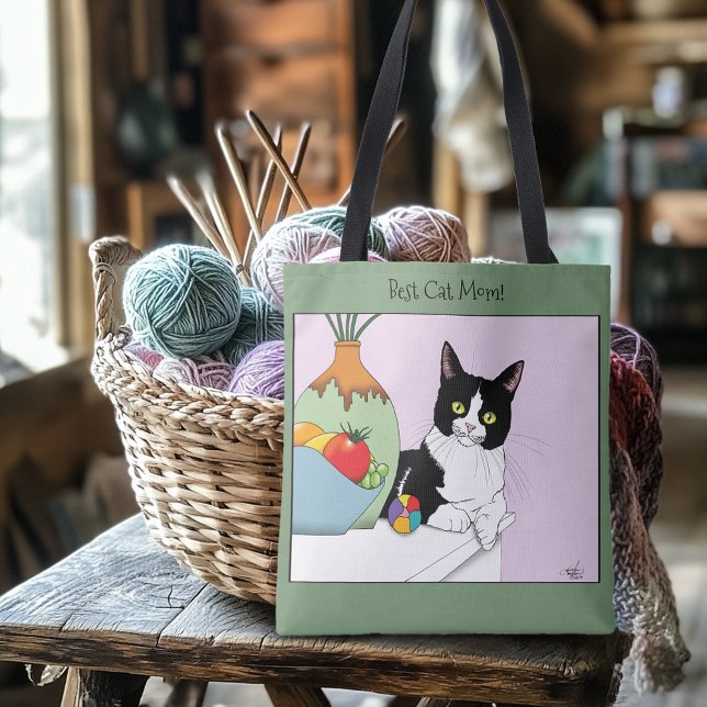 Tote Bag Fête des mères Tuxedo Chat (Créateur téléchargé)