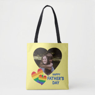 Tote Bag Fête des pères des Rainbow Hearts LGBT