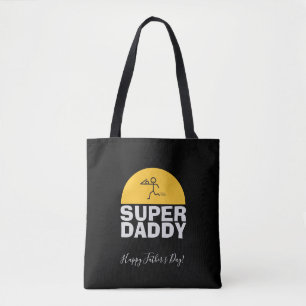 Tote Bag Fête des pères design moderne "SUPER DAD" tendance