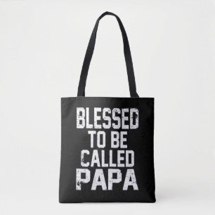 Tote Bag Fête des pères Papa Drôle - Heureux D'Être Appelé 