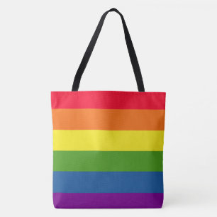 Tote Bag Fête des rayures arc-en-ciel colorées