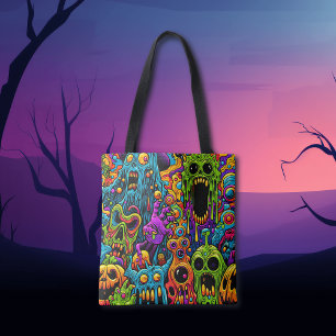 Tote Bag Fête d'Halloween Zombies et Monstres