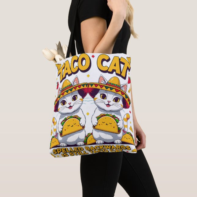 Tote Bag Fête du Chat Taco Kawaii Mignon Cinco de Mayo Chib (De près)