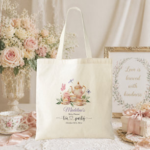 Tote Bag Fête élégante de thé Papillons Baby Shower