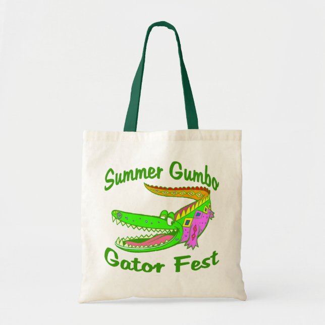 Tote Bag Fête Gumbo Gator été (Devant)