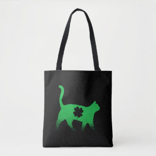 Tote Bag Fête Saint-Patricks Shamrock Chat