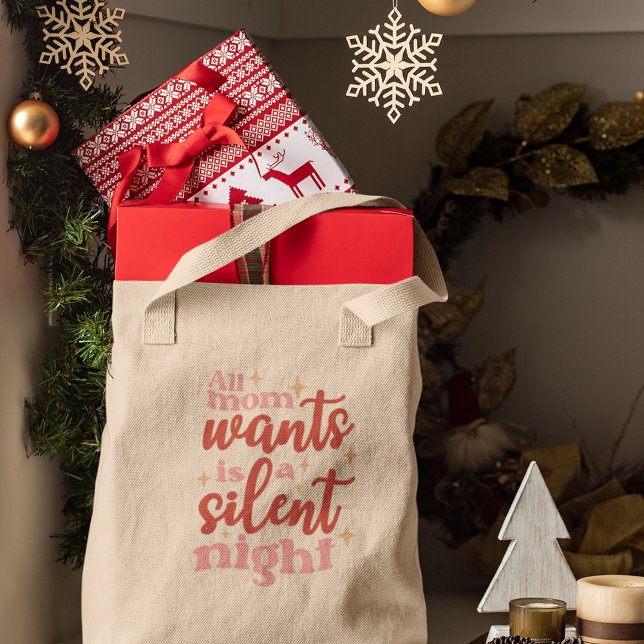 Tote Bag Fêtes de Noël amusantes et mignonnes Mère de nuit  (Créateur téléchargé)