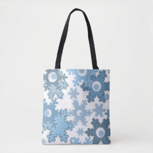 Tote Bag Fêtes de Noël Fête hiver Flamme de neige brillant