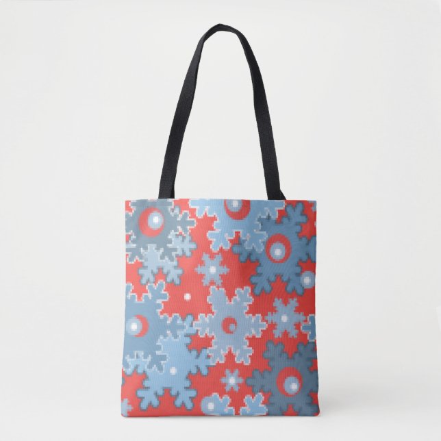 Tote Bag Fêtes de Noël Fête hiver Flamme de neige brillant (Devant)