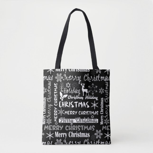 Tote Bag Fêtes de Noël, motif de Noël (Devant)