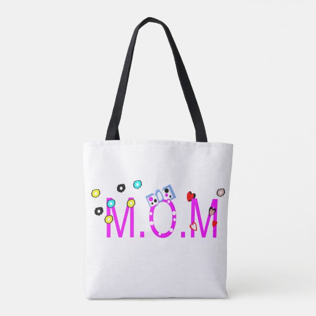 Tote Bag Fêtez M.O.M ! Doux et joli. (Dos)