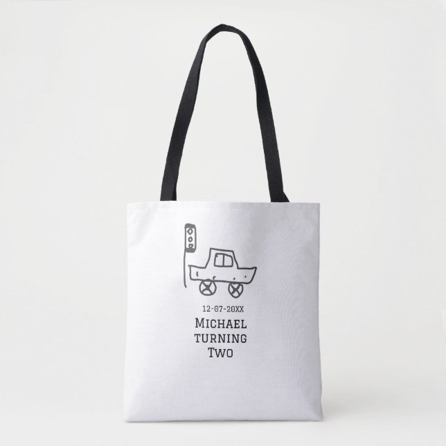 Tote Bag Feu de circulation de voiture jouet d'anniversaire (Devant)