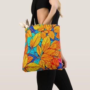 Tote Bag Feuillage d'automne doré : Peinture Feuille brilla