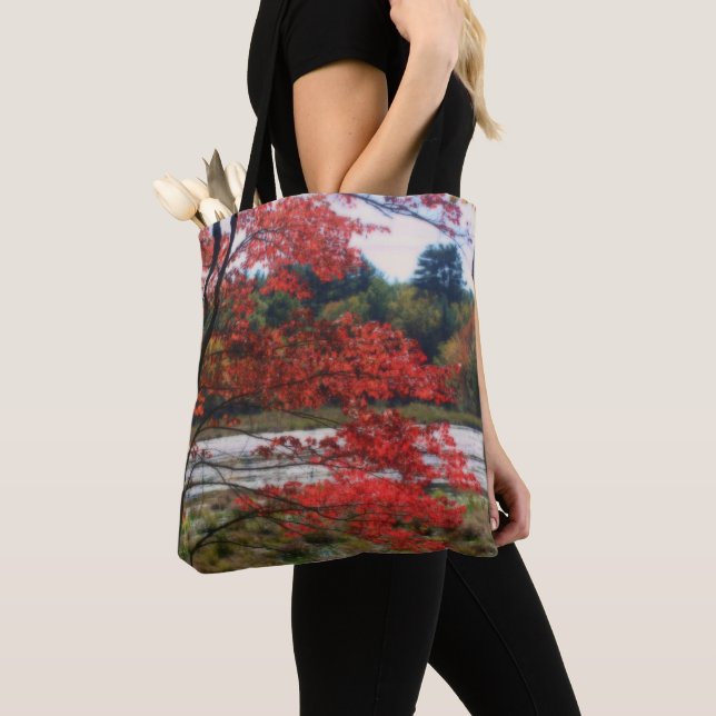 Tote Bag Feuillage d'automne rouge Marais Nature (De près)
