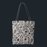 Tote Bag Feuillage Enchanté Joli Motif de Jardin Floral<br><div class="desc">Couleur de fond : beige foncé</div>