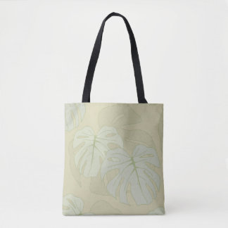 Tote Bag Feuillage Monstera en vert tendre