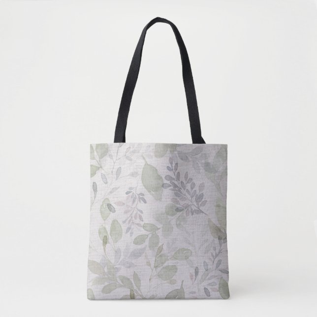 TOTE BAG FEUILLE A L'AQUARELLE DOUCE (Devant)