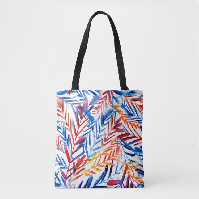 Tote Bag Feuille aquarelle motif transparent (Devant)