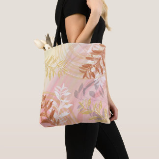 Tote Bag Feuille botanique florale abstraite moderne tendan