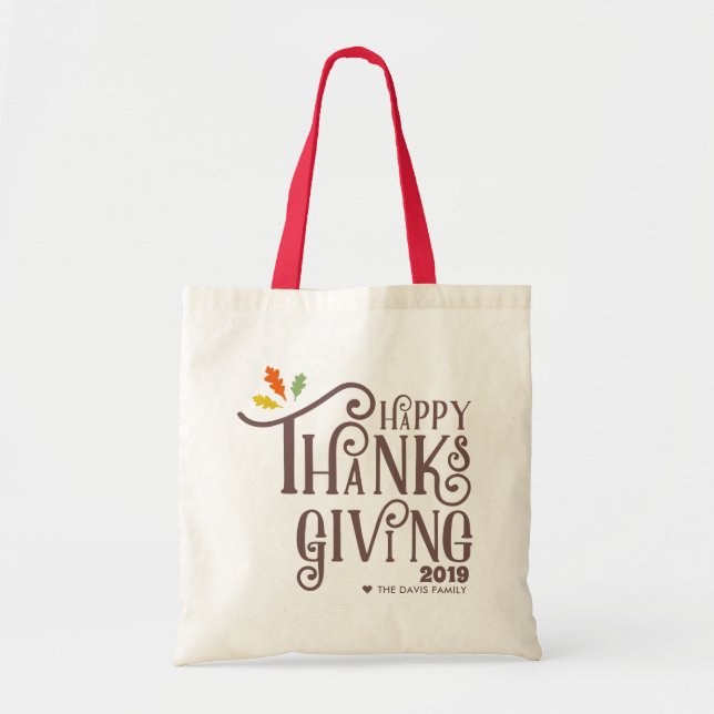 Tote Bag Feuille d'automne du bon thanksgiving | (Devant)