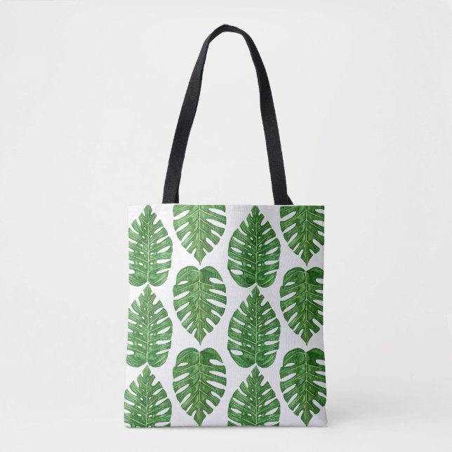 Tote Bag Feuille de Monstera d'aquarelle (Devant)