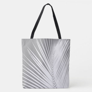 Tote Bag Feuille de palme - gris / gris et blanc