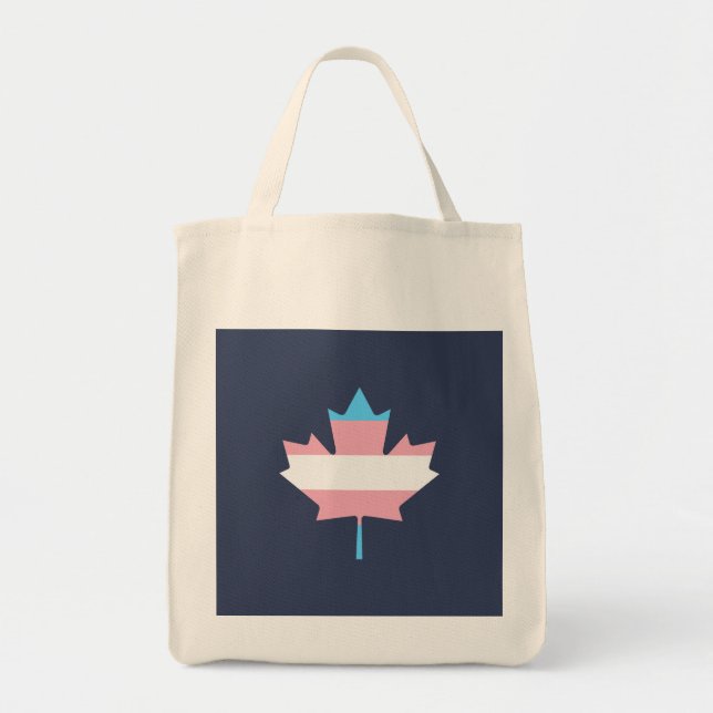 Tote Bag Feuille d'érable de la fierté transgenre (Devant)