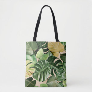 Tote Bag Feuille florale/hawaïenne/tropicale