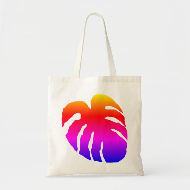 Tote Bag Feuille Monstera colorée (Devant)