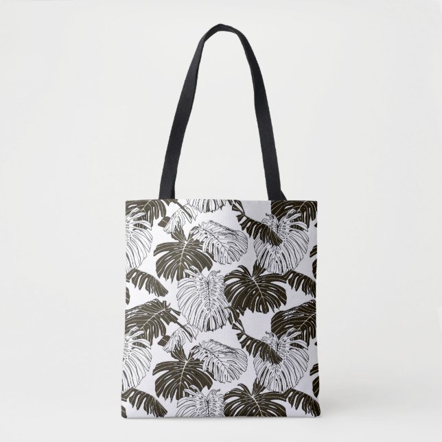 Tote Bag Feuille Monstera motif continu (Devant)