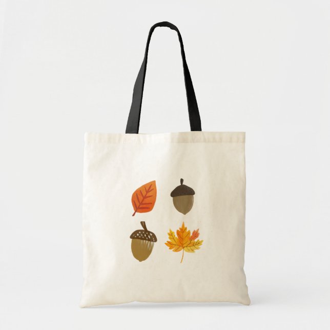 Tote Bag Feuilles automnales et Acorns (Devant)