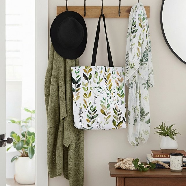 Tote Bag Feuilles aux tons terreux pastel (Créateur téléchargé)