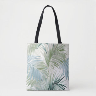 Tote Bag Feuilles Blue Green Palm