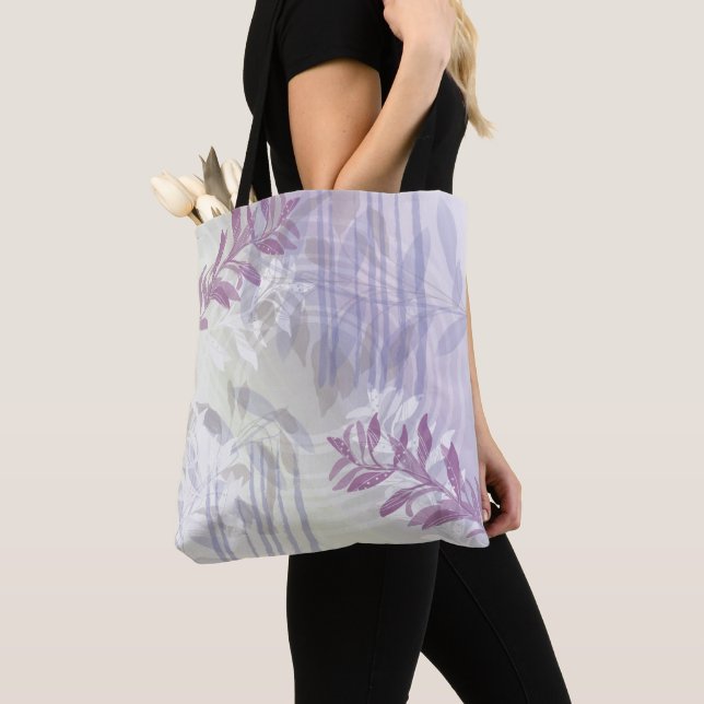 Tote Bag Feuilles botaniques florales abstraites à la mode (De près)