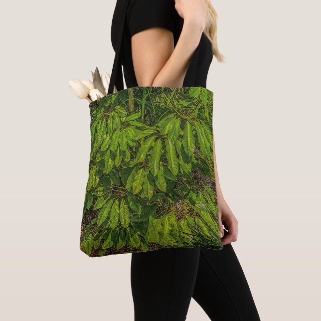 Tote Bag Feuilles Brillantes au Soleil  (De près)