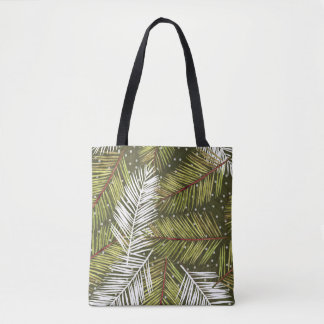 Tote Bag Feuilles d'aquarelle verte : Illustration transpar
