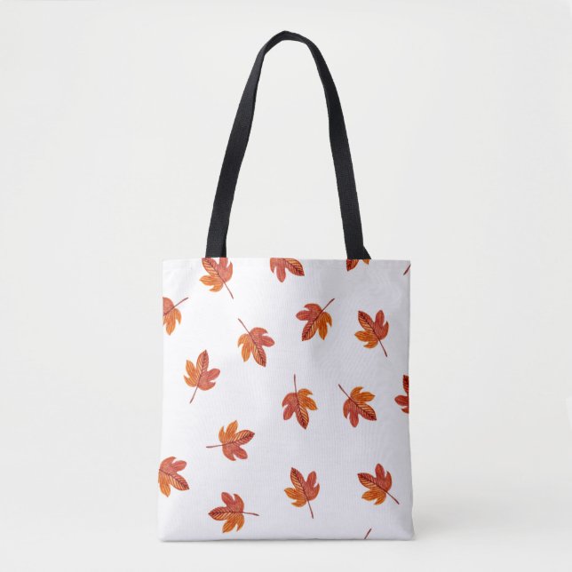 Tote Bag Feuilles d'automne aquarelle main tirée (Devant)
