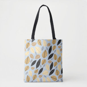 Tote Bag Feuilles d'automne : Arrière - plan bleu transpare