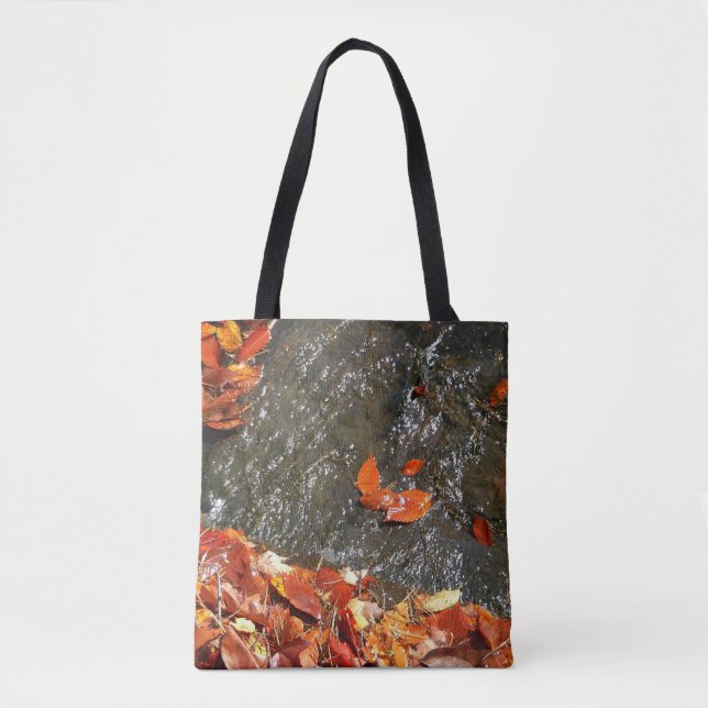 Tote Bag Feuilles d'automne dans la cascade I Photographie  (Devant)