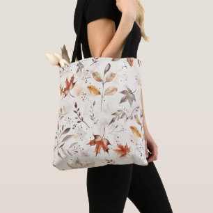Tote Bag Feuilles d'automne douillettes impression botaniqu
