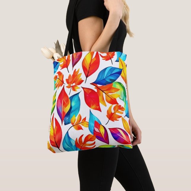 Tote Bag Feuilles d'automne Motif Abstrait (De près)