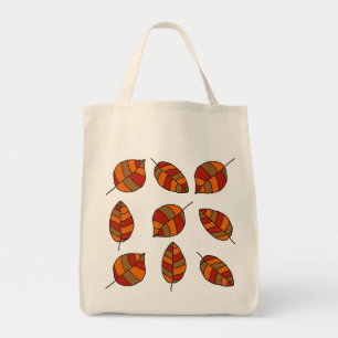 Tote Bag Feuilles d'automne Motif feuille rouge