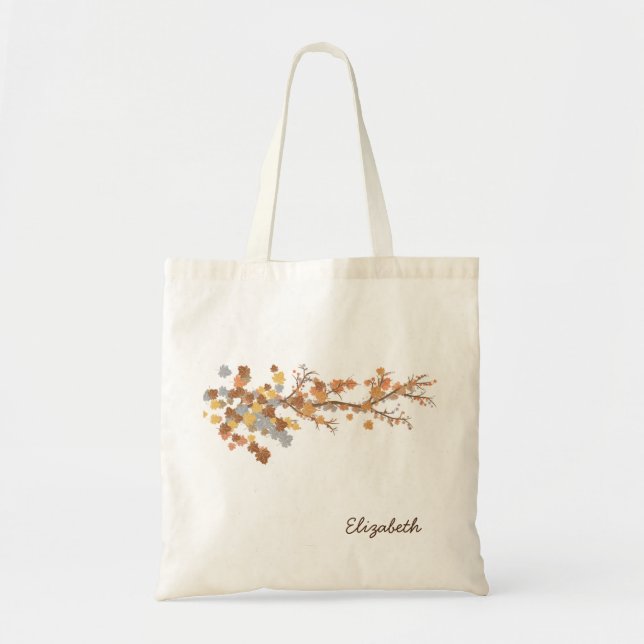 Tote Bag Feuilles d'automne - Personnalisé (Devant)