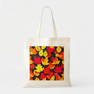 Tote Bag Feuilles de automne rouges et jaunes Fourre-tout