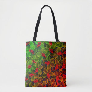 Tote Bag Feuilles de baies vitrées brumeuses foyer d'hiver