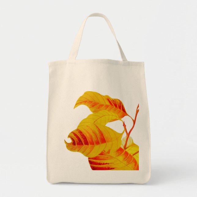 Tote Bag Feuilles de bois de chien sur l'épicerie Fourre-to (Devant)