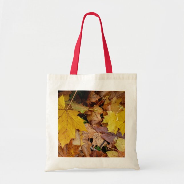 Tote Bag Feuilles de Érable Tombées Jaune Automne Nature (Devant)