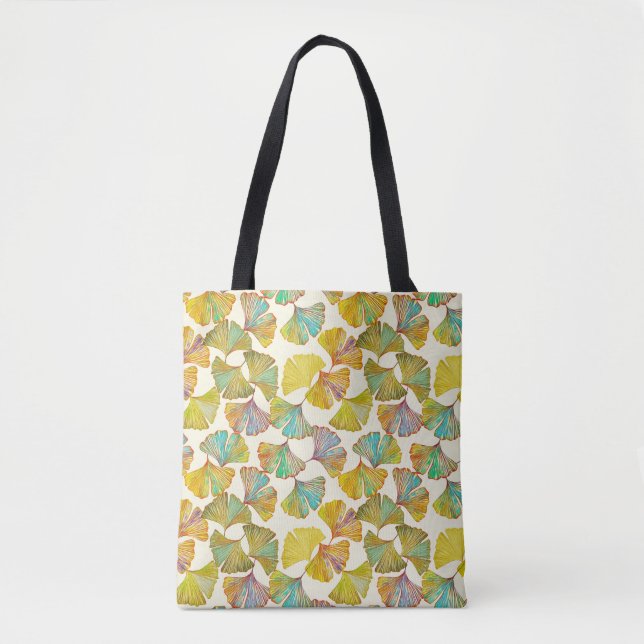 Tote Bag Feuilles de Gingko : Art Abstrait floral (Devant)