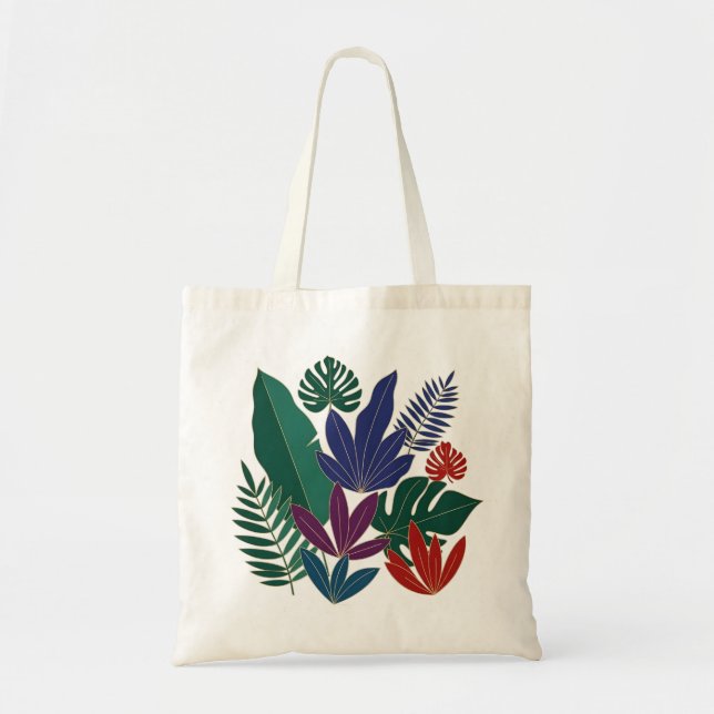 Tote Bag Feuilles de jungle tropicale de luxe (Devant)
