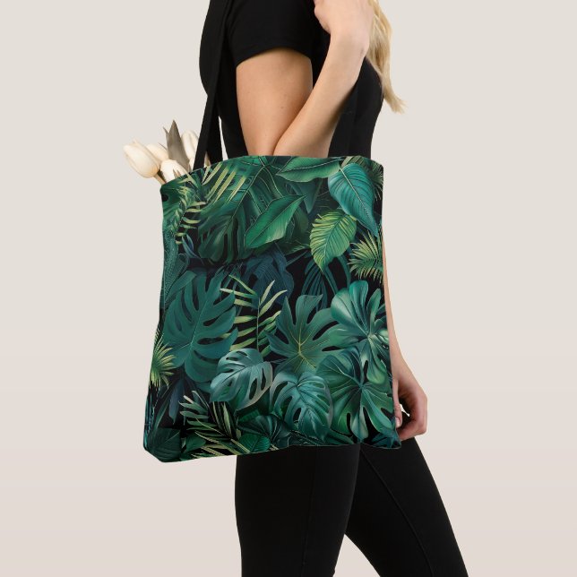 Tote Bag Feuilles de la forêt tropicale tropicale (De près)
